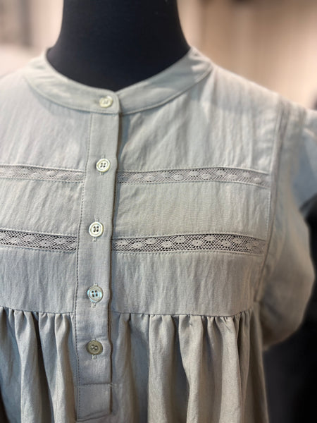 Drop Shoulder Button Top