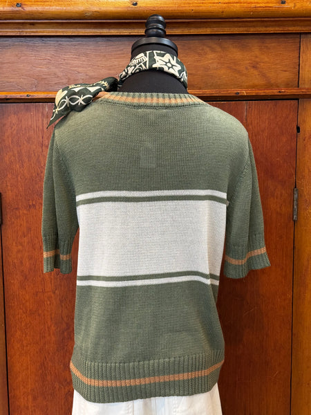 Selfie Color Block Short Sleeve Sweater