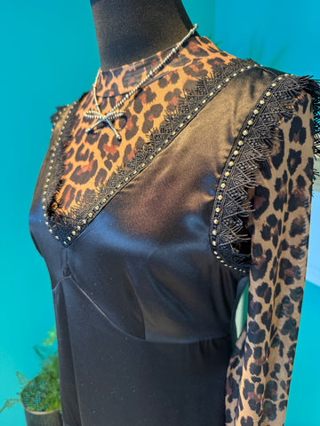 Leopard Mesh Top