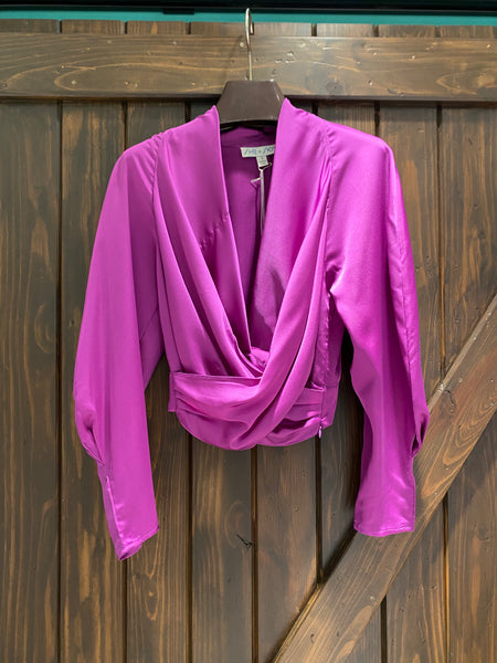 Satin Cross Front Top