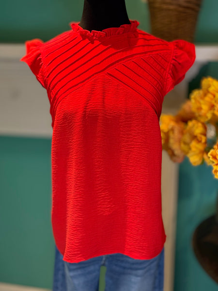 Ruffle PinTuck Top