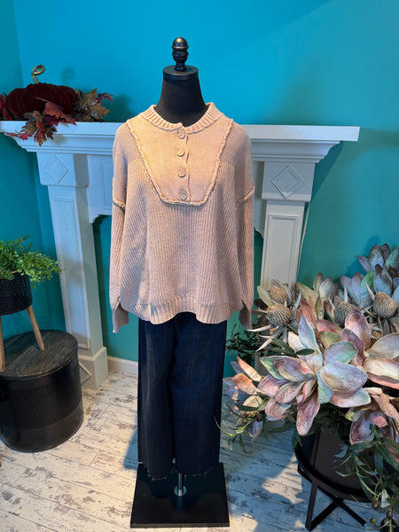 EE:Some Half Button Pullover Sweater