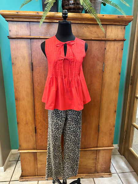 Pintuck Tie Detail Top