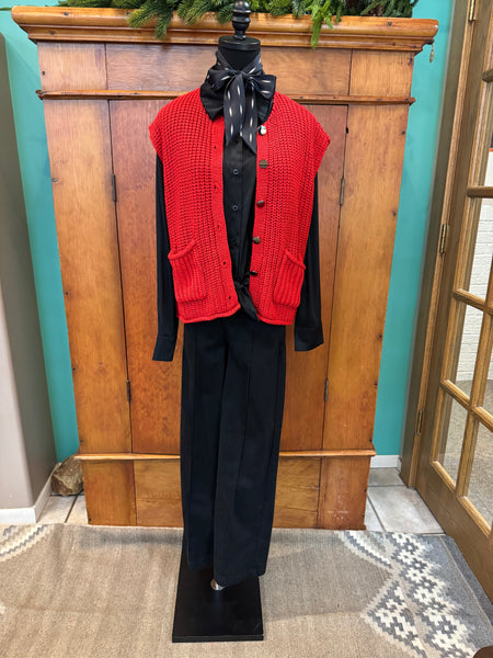 Wishlist Button Front Short Sleeve Sweater