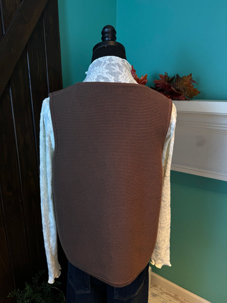 Vanilla Monkey Tie Front Sweater Vest Top