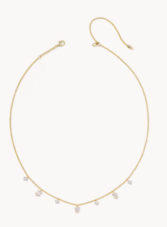 Kendra Scott Cailin Delicate Strand Necklace in Silver White CZ
