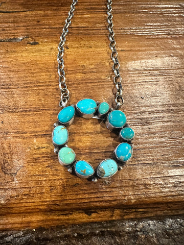 Circle The Wagons Turquoise Necklace