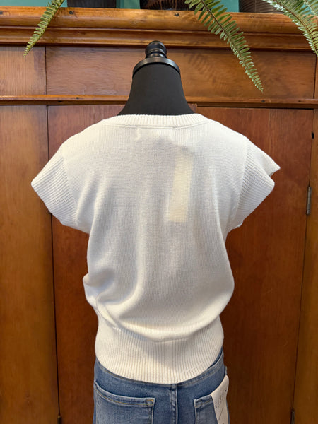 Cap Sleeves Knit Top
