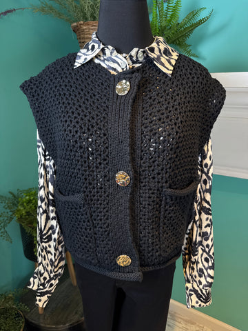 Esqualo Fancy Button Cardi Sweater