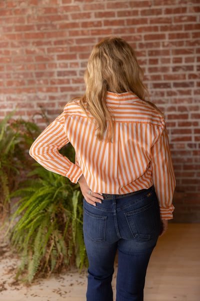 The Striped Collared Button Up Long Sleeve Shirt