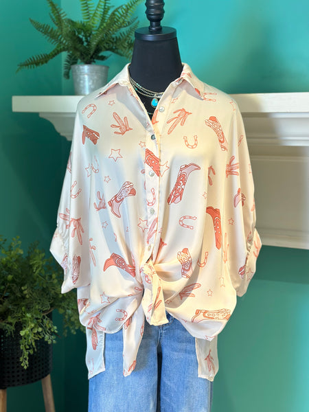 Arizona Oversized Howdy Cowgirl Top