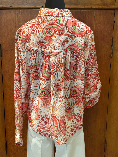 Paisley Printed Long Sleeve Top