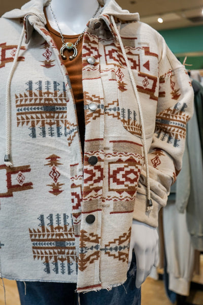 Aztec Hoodie Shacket