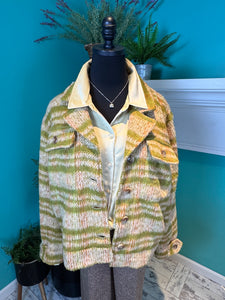 Liverpool Blanket Plaid Button Front Jacket