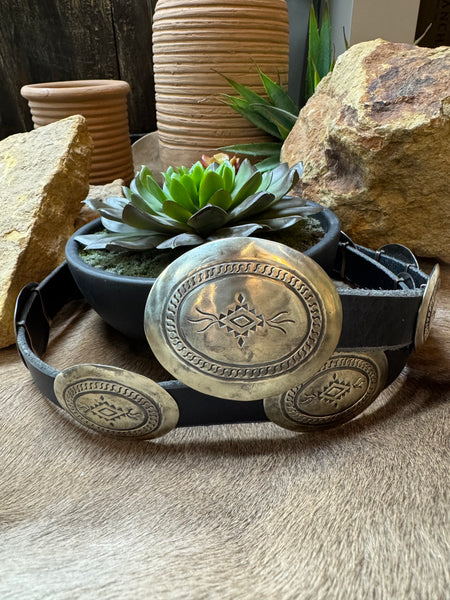Barbosa Creations Hand Engraved Navajo Concho Belt
