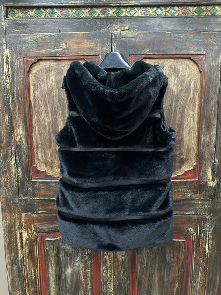 Joseph Ribkoff Faux Fur Hoodie Vest
