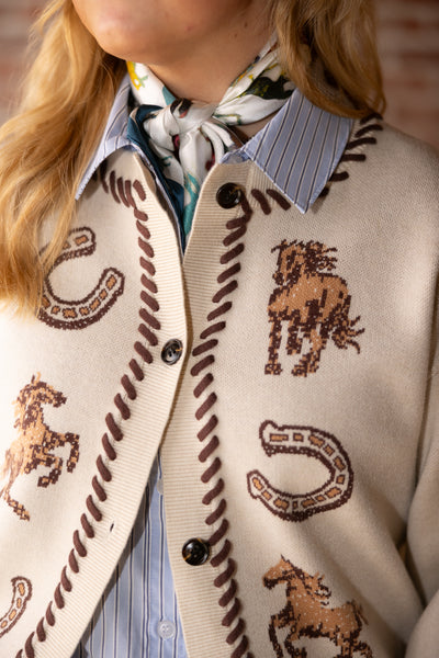 Western Intarsia Cardigan