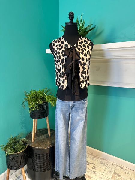 Leopard Sleeveless Tie Top