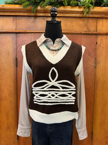 Lucky & Blessed Boot Stitch Sweater Vest