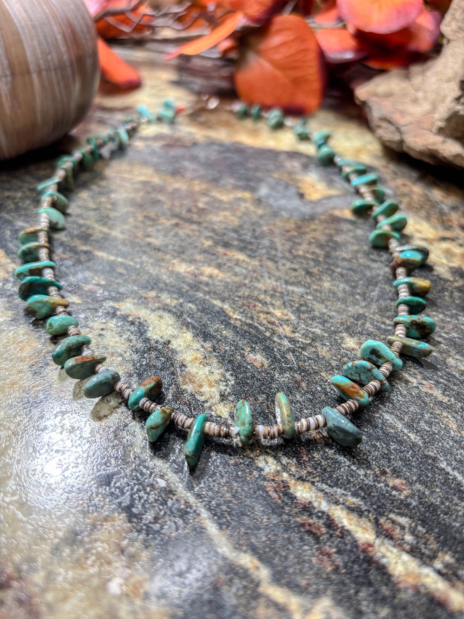 Shell Turquoise Chip Necklace