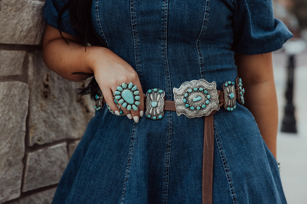 Dan Morgan Turquoise Concho Belt