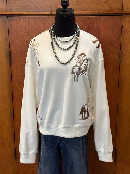 Western Embroidered Graphic Sweatshirt