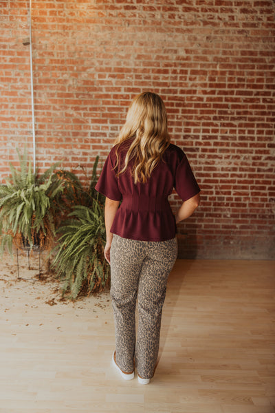 High Rise Straight Leopard Jean