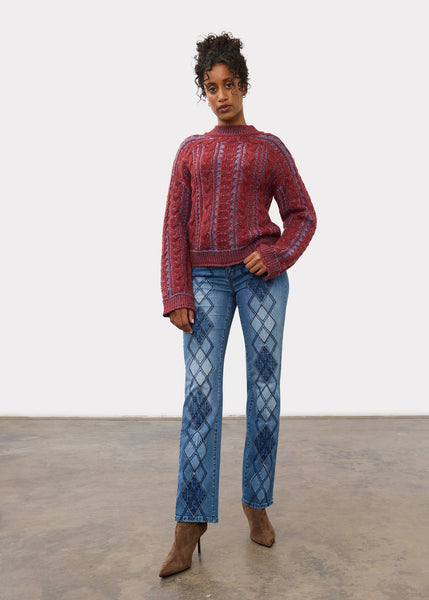 Long Sleeve Cable Sweater