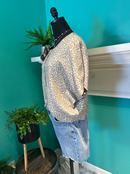 Vintage Leopard Cardi Knit Top