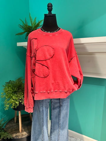 Flower Patch Mineral Wash Terry Pullover