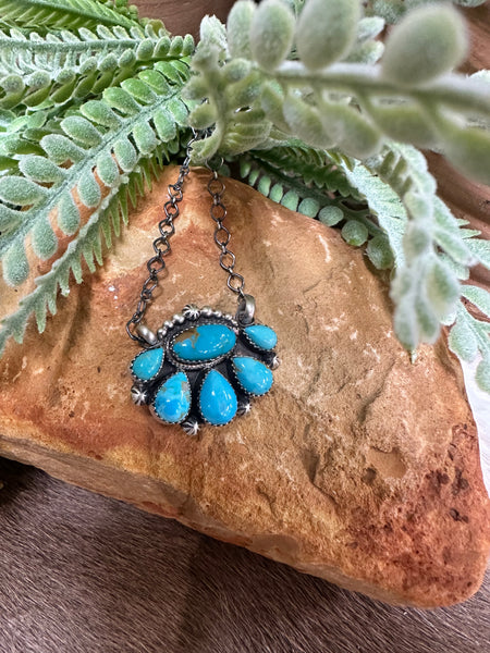 ALZ 6 Stone Cluster Necklace