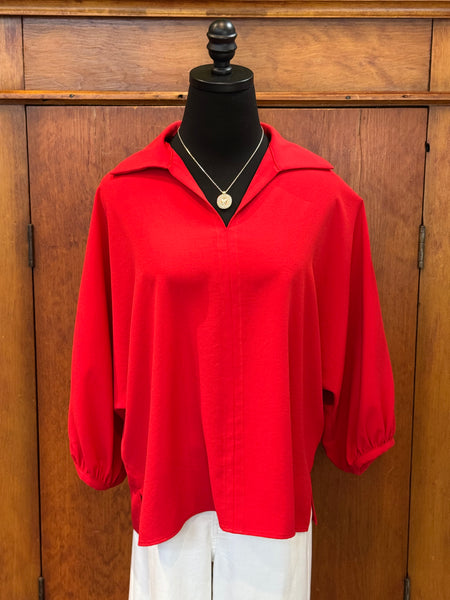 Joseph Ribkoff Long Sleeve Red Blouse