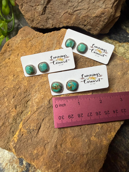 4 Rounded Corner Earring in Mojave Turquoise