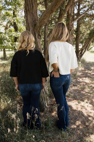 Entro- Horse Cardi Short Sleeve Button Top