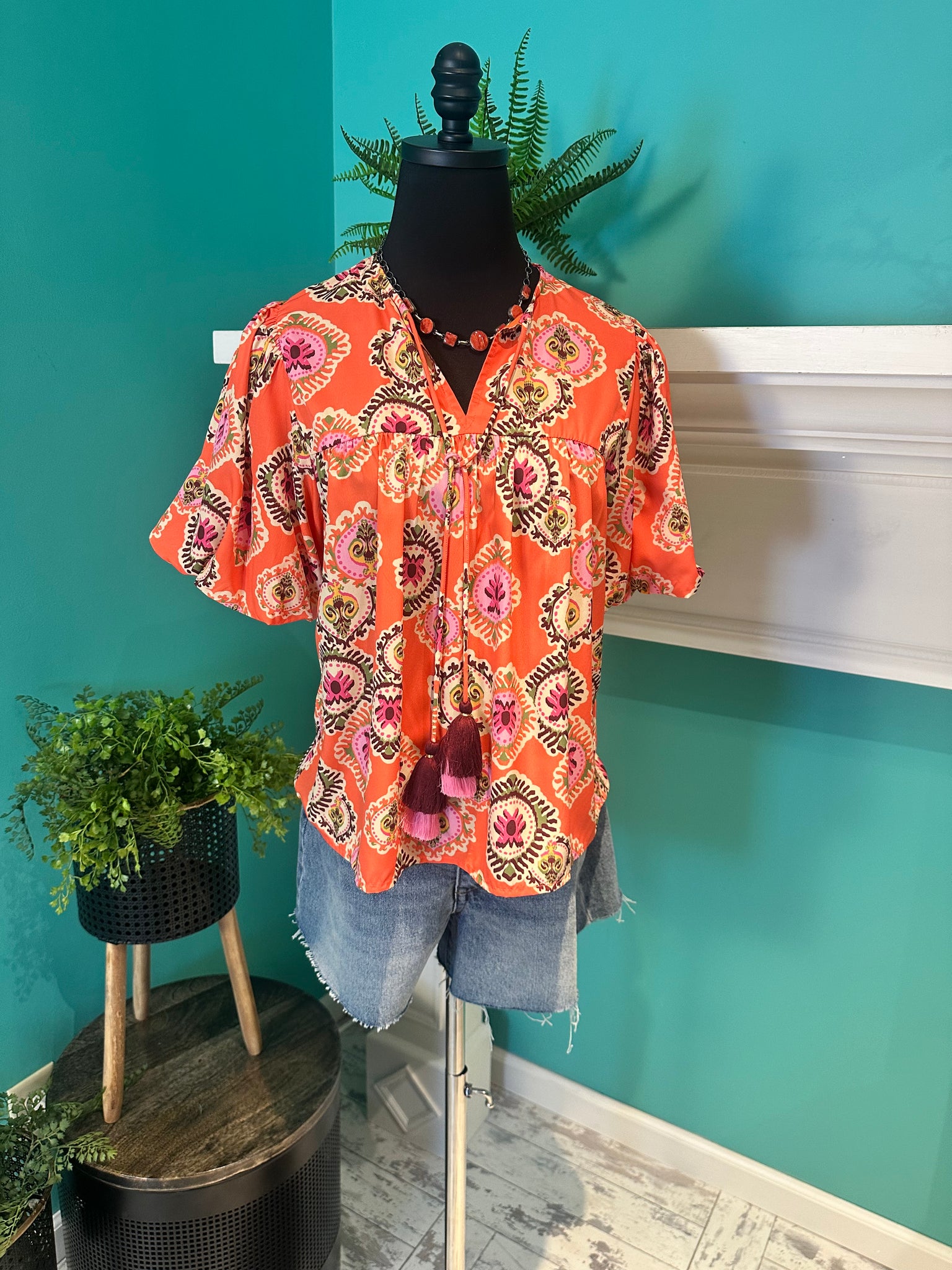 The Puff Sleeve Tassel Top