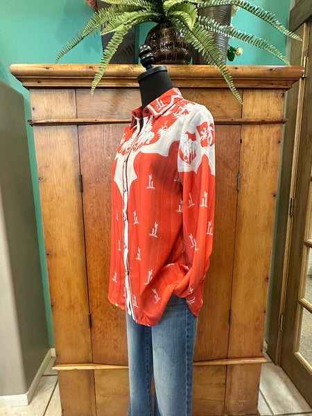 Western Yoke Cactus Peral Snap Shirt