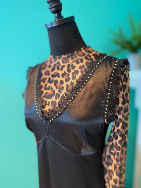 Leopard Mesh Top