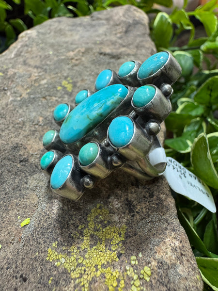 Tear Drop Cluster Turquoise Ring