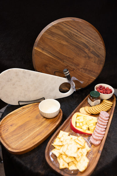 16" x 1.25" Acacia Wood Serving Tray