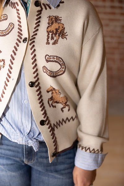 Western Intarsia Cardigan
