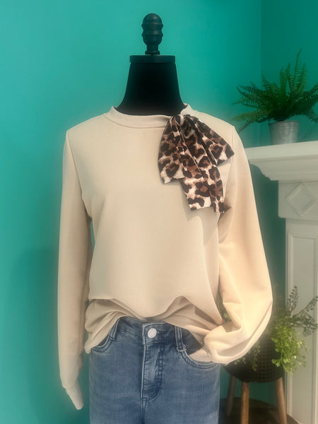 Leopard Lace Up Top