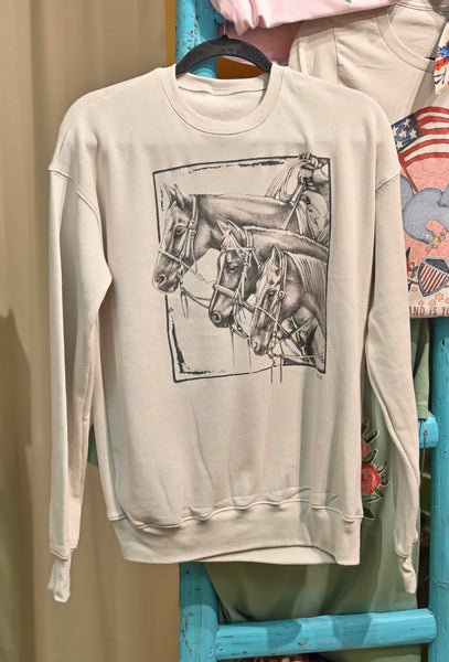 XOXO 3 3945 HD Horses Sweatshirt