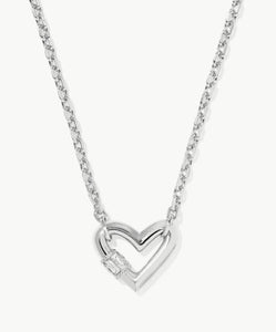 Kendra Scott Emery Heart Silver Short Pendant Necklace