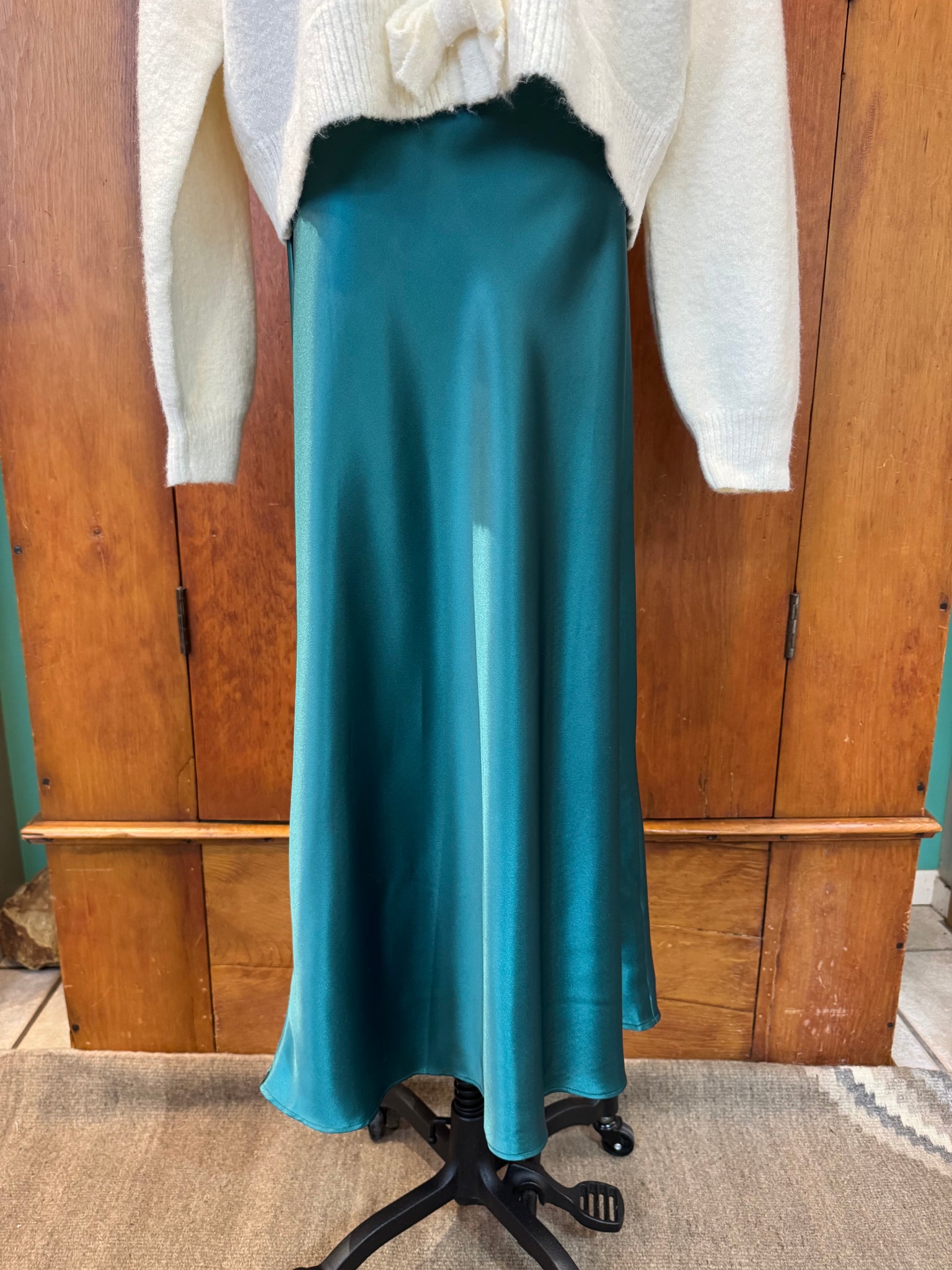 Wishlist Midi Skirt in Satin