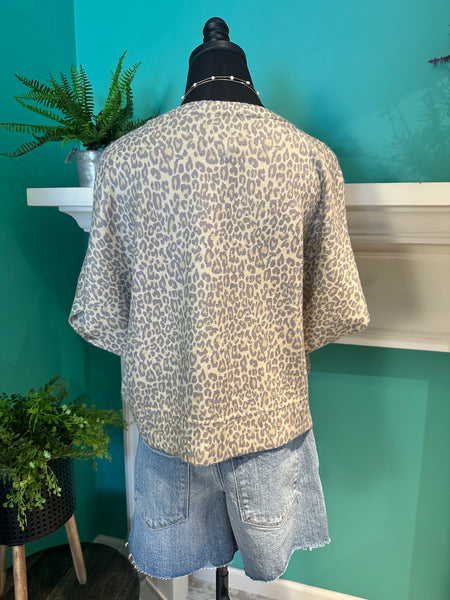 Vintage Leopard Cardi Knit Top