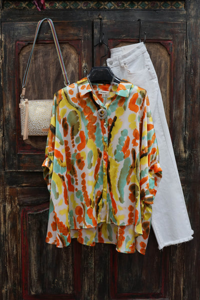 The Tie Dye button Down Top