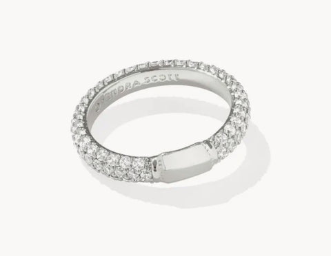 Kendra Scott Emery Silver Band in White Crystal