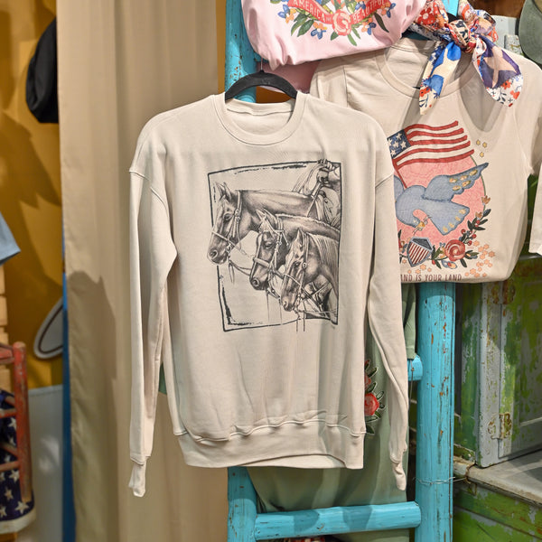 XOXO 3 3945 HD Horses Sweatshirt