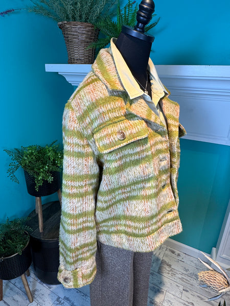 Liverpool Blanket Plaid Button Front Jacket