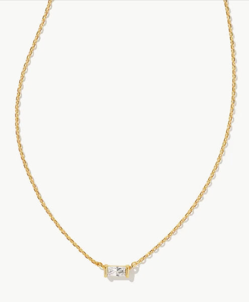 Kendra Scott Juliette Gold & Silver Necklace in White Crystal